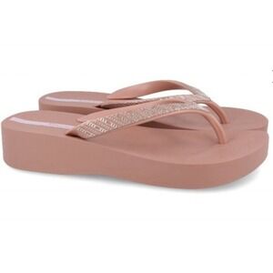 Ipanema Women's Mesh VIII Platform Sandals, Pink/Rose Flip Flop Size 8